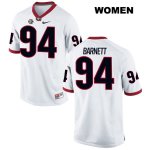 Women's Georgia Bulldogs NCAA #94 Michael Barnett Nike Stitched White Authentic College Football Jersey MLM5154NG